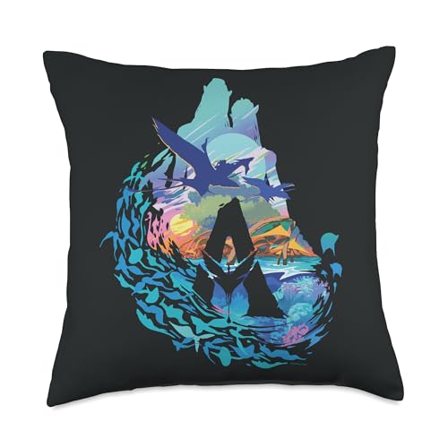 Avatar Way of Water Above and Below The Waves Throw Pillow, 18x18, Multicolor