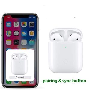 Newest Replacement Charging Case Compatible with AirPods 1 2, Charging Case for Airpod 1st/2nd Generation Only with Bluetooth Pairing Sync Button Without Earbuds (White)