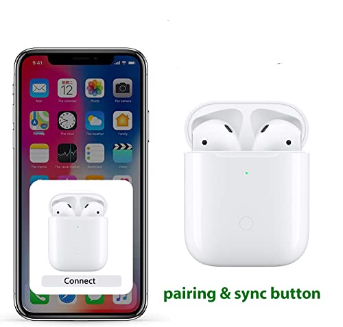 Newest Replacement Charging Case Compatible with AirPods 1 2, Charging Case for Airpod 1st/2nd Generation Only with Bluetooth Pairing Sync Button Without Earbuds (White)