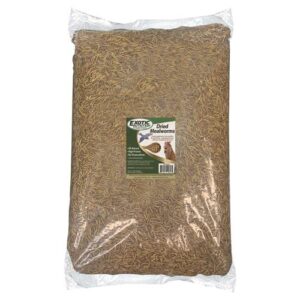 dried mealworms - 100% natural, non-gmo, high protein, bulk insect treat for chicken, laying hen, chick, wild bird, bluebird, duck, goose, turkey, chickadee, titmice, wren, reptile, fish (10 lb.)