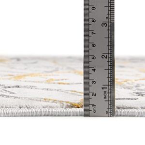 Rugs.com Finsbury Collection Rug – 5' 3 x 8' Yellow and Gray Medium Rug Perfect for Living Rooms, Large Dining Rooms, Open Floorplans