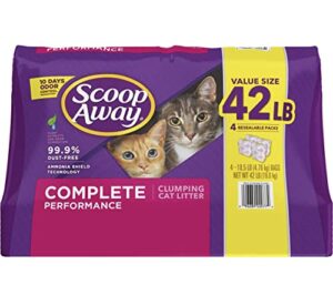 scoop away complete performance fresh scented clumping clay cat litter,42 lb