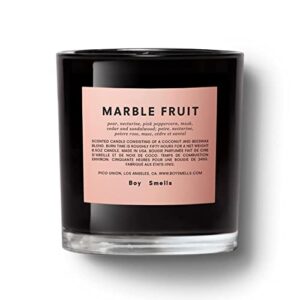marble fruit standard boy smells candle | approximately 50 hour long burn | all natural coconut & beeswax blend | luxury scented candles for home (8.5 oz)