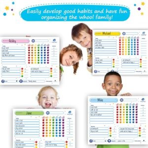 4-Pack Chore Chart for Kids Multiple Kids Included! Family Reward Chart, Responsibility Chart for Kids, Dry Erase Chore Chart for Multiple Kids, Magnetic Responsibility Chart for Kids - Simply Magic