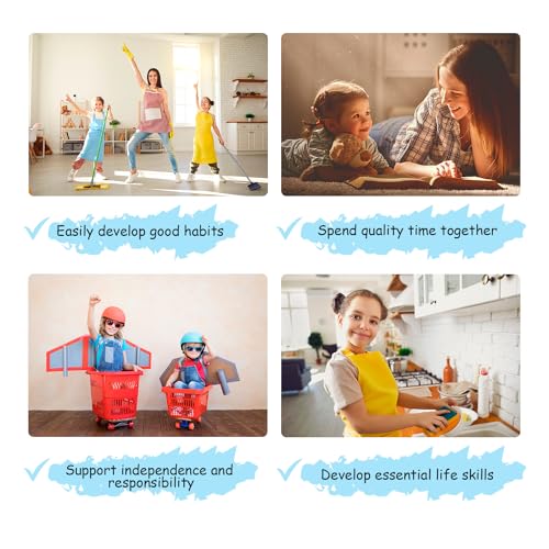 4-Pack Chore Chart for Kids Multiple Kids Included! Family Reward Chart, Responsibility Chart for Kids, Dry Erase Chore Chart for Multiple Kids, Magnetic Responsibility Chart for Kids - Simply Magic