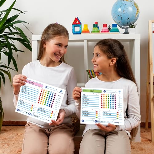 4-Pack Chore Chart for Kids Multiple Kids Included! Family Reward Chart, Responsibility Chart for Kids, Dry Erase Chore Chart for Multiple Kids, Magnetic Responsibility Chart for Kids - Simply Magic