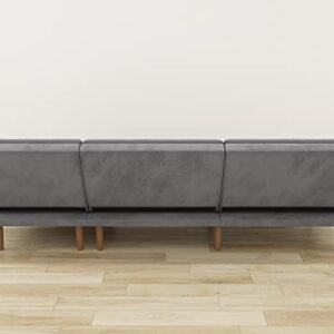 Gold Sparrow Bovey Convertible Sofa Bed Sectional, Fog