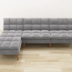 Gold Sparrow Bovey Convertible Sofa Bed Sectional, Fog