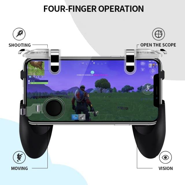 YFP Integrated Handheld Mobile Game Controller Compatible with Apple and Android Phones Mobile Controller L1R1 Mobile Game Trigger Joystick Gamepad