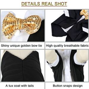 Dog Tuxedo, Formal Dog Clothes Shirt Costume Wedding Attire Party Bow Tie Suit, Dog Outfit for Small Medium Large Dogs Cats, Halloween Pet Costumes Birthday Puppy Clothing Christmas Apparel (XXL)
