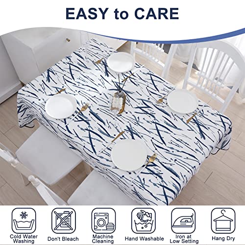 Quainess Mill Table Cloth, 60 * 84 Inch Rectangle Waterproof Tablecovers Wrinkle Resistant Fabric 6ft Table Cover,Washable Tablecloths for Party Kitchen Picnic Indoor and Outdoor Dining