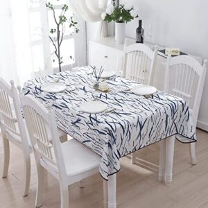 quainess mill table cloth, 60 * 84 inch rectangle waterproof tablecovers wrinkle resistant fabric 6ft table cover,washable tablecloths for party kitchen picnic indoor and outdoor dining