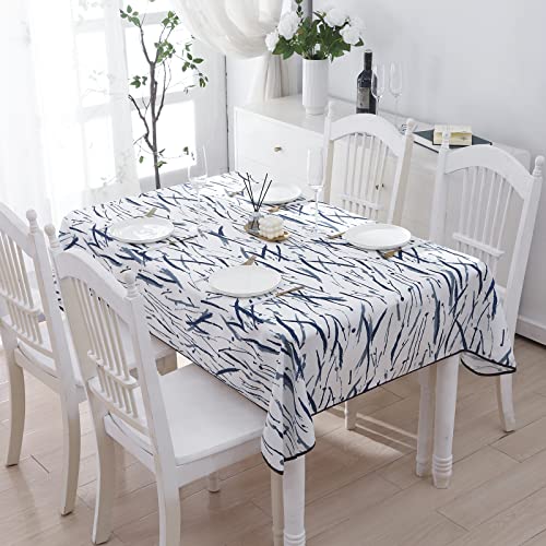 Quainess Mill Table Cloth, 60 * 84 Inch Rectangle Waterproof Tablecovers Wrinkle Resistant Fabric 6ft Table Cover,Washable Tablecloths for Party Kitchen Picnic Indoor and Outdoor Dining