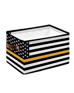 large capacity storage bins thin gold line dispatchers dispatch communications officer american flag storage cubes, collapsible storage baskets for organizing for bedroom closet home 15x11x9.5 in