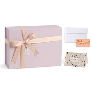 charmgiftbox pink gift box, 11x8x4 inches large gift boxes with magnetic closure lid with card/ribbon for birthday party holiday christmas wrapping presents