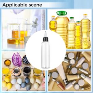 32PCS Clear Dispensing Bottles, 4oz Plastic Squeeze Bottles with Twist Top Caps for Oils Inks Liquids, Household Round Squeeze Bottles for Crafts Kitchen Food Making