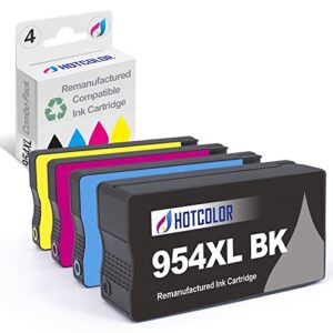 hotcolor 954 ink cartridges replacement for hp 954xl ink cartridges combo pack for 8710 8720 7740 8210 8730 printer (bk/c/m/y, 4pack)