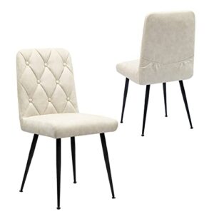 homyedamic button tufted dining chairs set of 2, parsons diner chair upholstered fabric dining room chairs stylish kitchen chairs for restaurant home kitchen