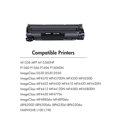 78A Toner Cartridge 4-Pack Compatible Replacement for HP 78A CE278A Toner Cartridge for HP M1536dnf MFP P1606dn P1606 P1566 P1560 M1536 Printer Toner Black