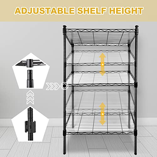 3-Tier Wire Shelving Unit and Storage, Adjustable Shelves for Storage Heavy Duty Metal Wire Rack Shelving for Garage Kitchen Pantry Closet Laundry Load 400LBS (23.5 x 13.5 x 35.5 inch)