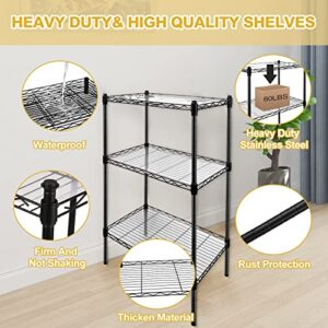 3-Tier Wire Shelving Unit and Storage, Adjustable Shelves for Storage Heavy Duty Metal Wire Rack Shelving for Garage Kitchen Pantry Closet Laundry Load 400LBS (23.5 x 13.5 x 35.5 inch)