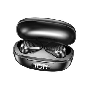bluetooth headphones v5.3 wireless earbuds 48hrs standby battery life with wireless charging case & led power display deep bass ipx7 waterproof earphones microphone stereo headset for iphone & android