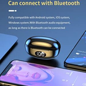 Bluetooth Headphones V5.3 Wireless Earbuds 48HRS Standby Battery Life with Wireless Charging Case & LED Power Display Deep Bass IPX7 Waterproof Earphones Microphone Stereo Headset for iPhone & Android