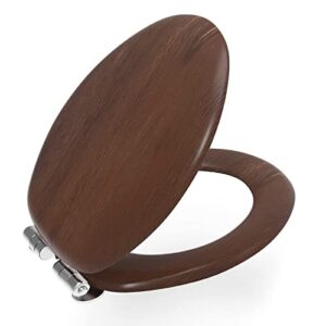 toilet seats elongated, enameled wooden toilet seat for standard toilets, slow close design, quick release mechanism, easy clean and install