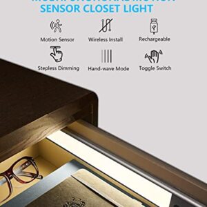pinci Under Counter Closet Lighting,Rechargeable Motion Sensor Cabinet Light Indoor,Wireless Battery Powered Operated Light 126 LED Night Lights for Wardrobe,Kitchen,Hallway