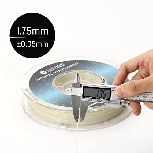 SainSmart 1.75mm PVA Dissolvable 3D Printers Filament, Upgrade Water Soluble Support Filament for 3D Printers -0.5kg/1.1lbs (Natural), Dimensional Accuracy +/- 0.05mm