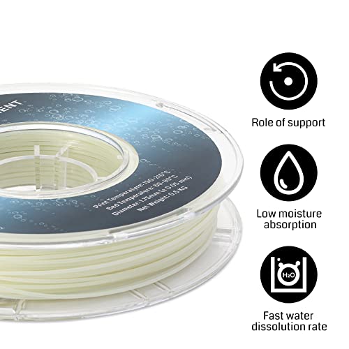 SainSmart 1.75mm PVA Dissolvable 3D Printers Filament, Upgrade Water Soluble Support Filament for 3D Printers -0.5kg/1.1lbs (Natural), Dimensional Accuracy +/- 0.05mm