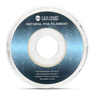 SainSmart 1.75mm PVA Dissolvable 3D Printers Filament, Upgrade Water Soluble Support Filament for 3D Printers -0.5kg/1.1lbs (Natural), Dimensional Accuracy +/- 0.05mm