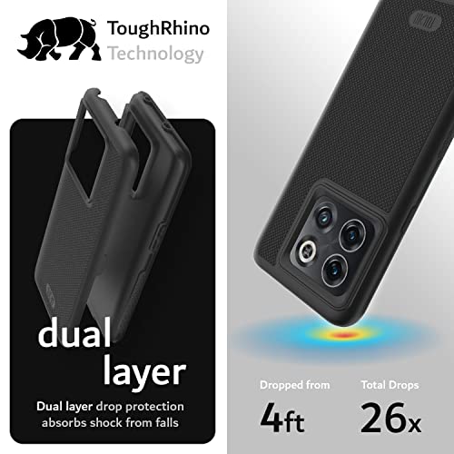 TUDIA DualShield Grip Designed for OnePlus10T Case 5G, [MergeGrip] Shockproof Military Grade Slim Dual Layer Protection for OnePlus 10T 5G Case (Matte Black)