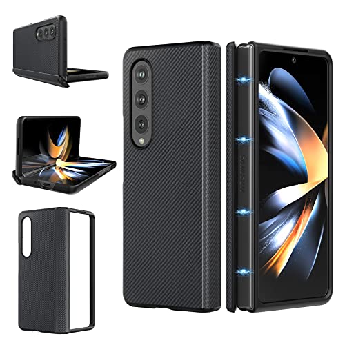 Cresee Case for Samsung Galaxy Z Fold 4 (2022) Magnetic Hinge Cover Protection, Slim Fit Hard PC + PU Protective Phone Case for Galaxy Z Fold4 5G - Graphite