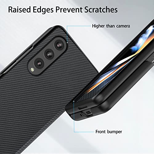 Cresee Case for Samsung Galaxy Z Fold 4 (2022) Magnetic Hinge Cover Protection, Slim Fit Hard PC + PU Protective Phone Case for Galaxy Z Fold4 5G - Graphite