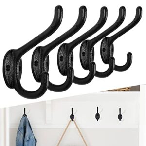 rumdraw black cast iron rustic wall hooks, wall hooks, wall hooks for hanging hats, coats,wall hooks heavy duty