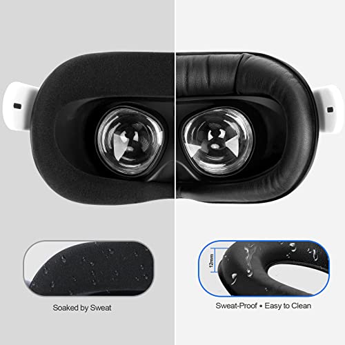 SUPERUS Face Cover Pad & Glasses Spacer Compatible with Oculus/Meta Quest 2 Accessories, Enhanced Comfort, and Prevent Your Glasses from Scratching VR Lenses (Black)