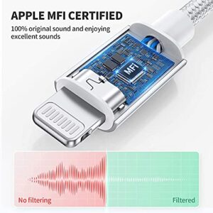 [Apple MFi Certified] 2 Pack Headphone Adapter for iPhone, Lightning to 3.5mm Aux Audio Jack +Fast Charger Dongle Splitter, Compatible with 14/13/12/SE/11/Xs/XR/X/8 7 Support All iOS + Volume Control