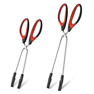 food tongs,sinye kitchen tongs with nylon tips,11 inches and 13 inches tong set,non-slip grip handle,pack of 2