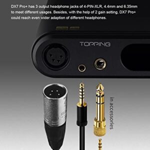 Topping DX7 PRO+ DAC&Headphone Amplifier LDAC Hi-Res Audio ES9038PRO Decoder Support up to DSD512&PCM768kHz (Black)