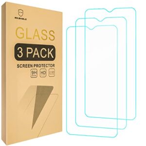 mr.shield [3-pack] designed for t-mobile revvl 6 5g / revvl 6x 5g [upgrade maximum cover screen version] [tempered glass] [japan glass with 9h hardness] with lifetime replacement