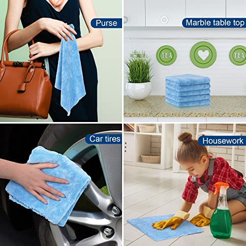 Tallew 16 Pcs Cars Microfiber Towels Buffing Drying Wash Cleaning Towel Cloths Plush Large Car Towels Thick Car Care Polishing Detailing Buffing Waxing Scratch Proof Towel, 15.75 x 15.75 Inch