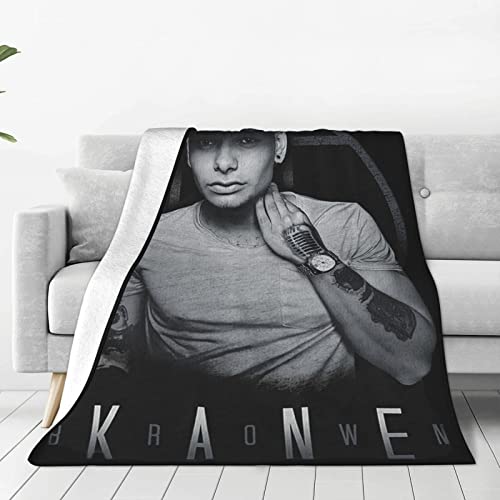 KLENITIZE Kane Singer Brown Flannel Fleece Throw Blanket Lightweight Soft Cozy All Seasons Warm Blanket for Bedding Sofa and Travel 60''X50'', Black