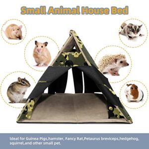 Camouflage Green Skull Pattern, Hamster House Habitat Bed for Small Animal Hamster Gerbils Chipmunks Squirrels Hedgehogs Guinea Pigs Habitat Decor