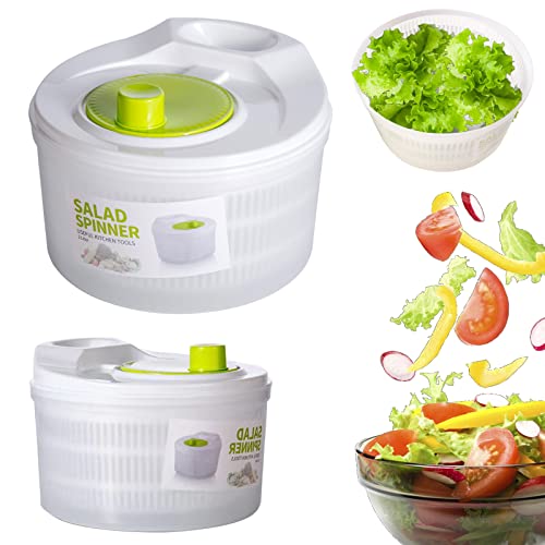 niceeshop Capacity 3L Salad Spinner Vegetable Washer Fruit Vegetable Bowl Salad Spinner with Cover Vegetable, Good Grips Salad Spinner, Kitchen Tool for Lettuce Dryer Salad Shooter Small Salad Spinner