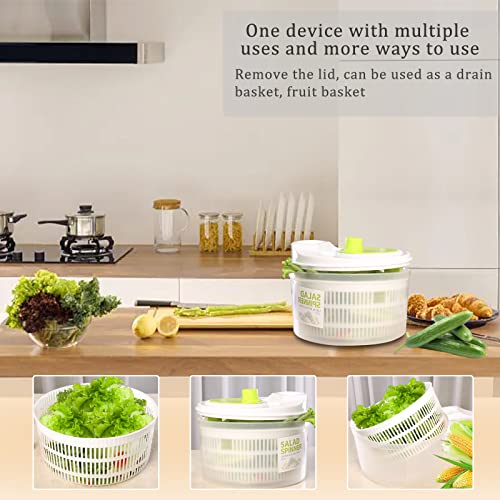 niceeshop Capacity 3L Salad Spinner Vegetable Washer Fruit Vegetable Bowl Salad Spinner with Cover Vegetable, Good Grips Salad Spinner, Kitchen Tool for Lettuce Dryer Salad Shooter Small Salad Spinner