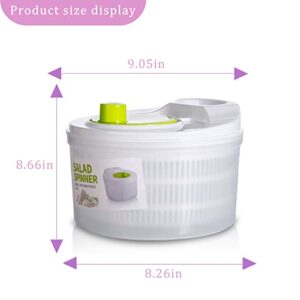 niceeshop Capacity 3L Salad Spinner Vegetable Washer Fruit Vegetable Bowl Salad Spinner with Cover Vegetable, Good Grips Salad Spinner, Kitchen Tool for Lettuce Dryer Salad Shooter Small Salad Spinner