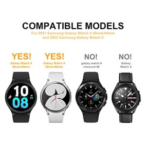 Haojavo [4+6 Pack for Samsung Galaxy Watch 5/Galaxy Watch 4 40mm Screen Protector Case, 4 PACK Hard PC Cover Protective Bumper Shell + 6 PACK Tempered Glass Film for Galaxy Watch 40mm Accessories