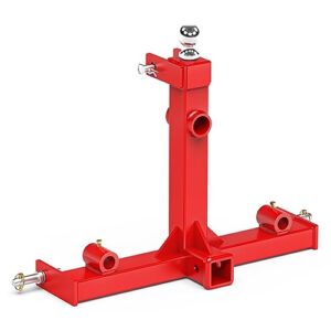 rbhauto 3 point hitch receiver, 3000lbs capacity 2" trailer hitch for category 1 tractors with trailer ball gooseneck drawbar