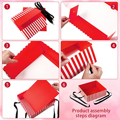 3 Pcs Snack Trays with Strap Movie Snack Trays Snack and Beverage Carrier 20's Theme Costume Accessory Prop for Women Carnival Halloween Costume Movie Supplies (Red)
